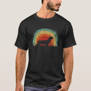 Camiseta Retro Docker Vintage Rainbow Dog Men Mulheres