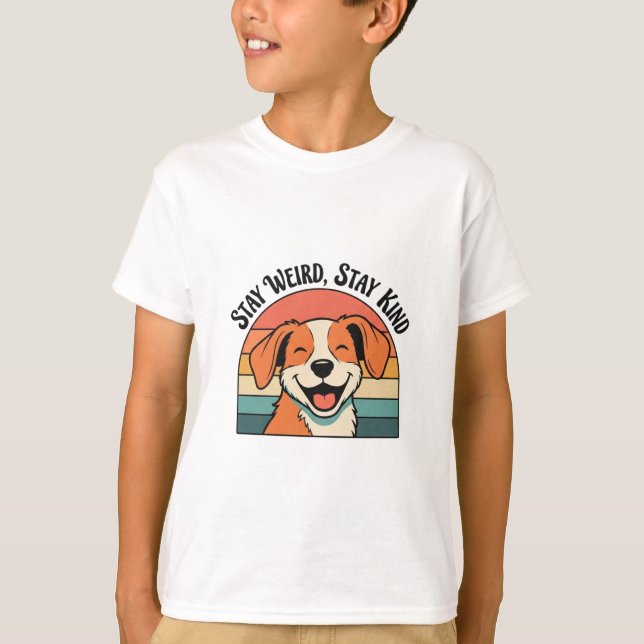 Camiseta Retro Dog Positive Kids Graphic T-Shirt (Frente)