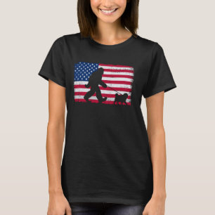 Camiseta Retro Dog Pug Pai 4 de julho, US Flag Pat