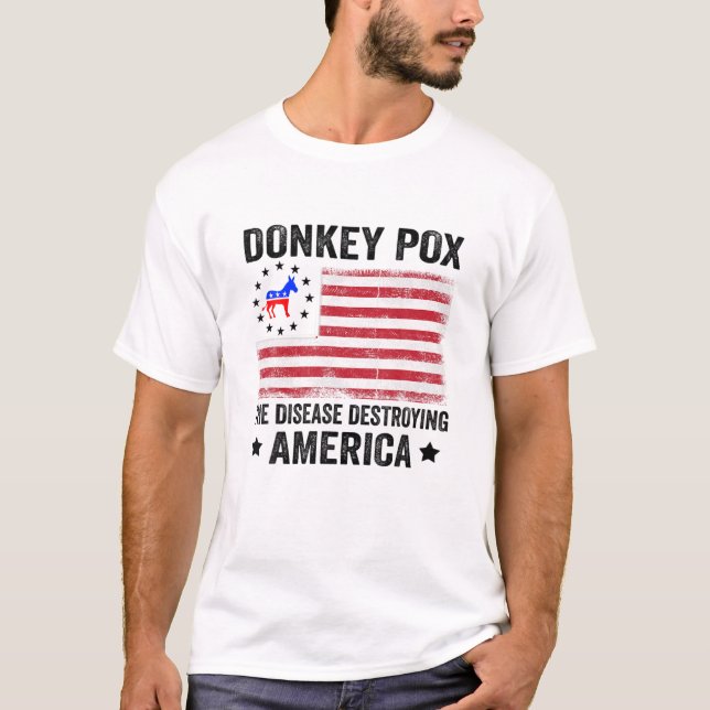 Camiseta Retro Donkey Pox A Doença Destruindo Os Eua (Frente)
