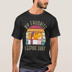 Camiseta Retro Dormindo Sushi Pet Cão Preguiçoso Late Slee
