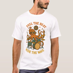 Camiseta retrô dos anos 70 do baterista polvo Feel