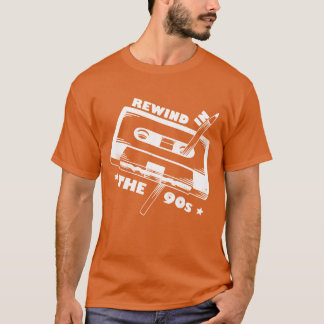 Camiseta Retro dos anos 90 Rebobinar Uma Cassete Com Fantas