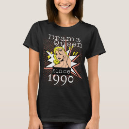 Camiseta retro drama rainha desde presente de aniversário p