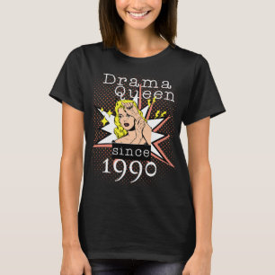Camiseta retro drama rainha desde presente de aniversário p