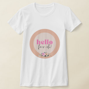 Camiseta Retro Dusty Rosa floral "olá quatro-oh"