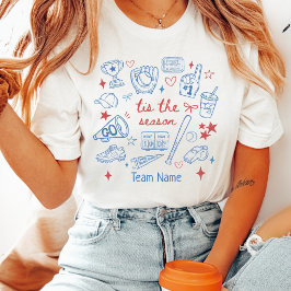 Camiseta Retro É a Temporada de Beisebol Nome da Equipe Per