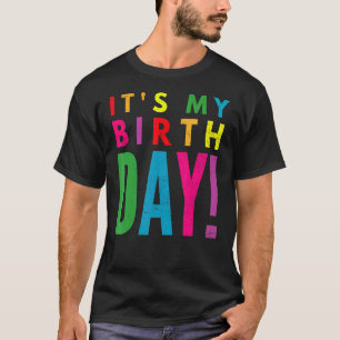 Camiseta Retro É Meu Aniversário Colorida Mulheres Adolesce