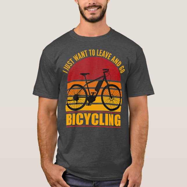 Camiseta Retro Ebike Cycling Electric Bicycle Funny Rider (Frente)