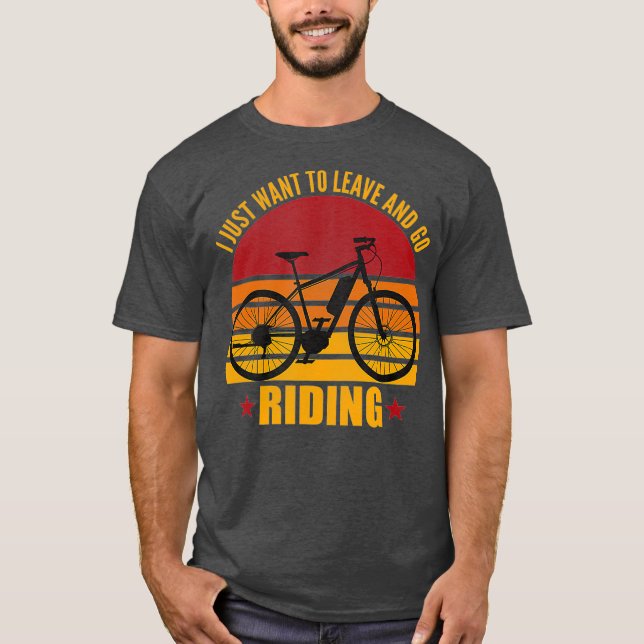 Camiseta Retro Ebike Cycling Electric Bicycle Funny Rider (Frente)
