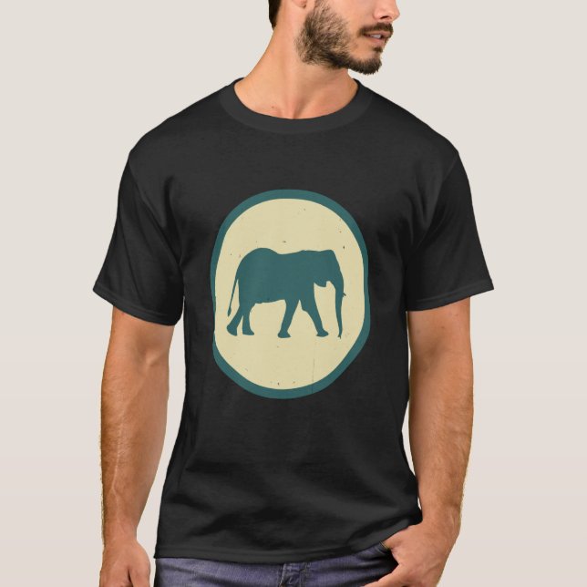 Camiseta Retro Elephant Vintage Wild Animal (Frente)