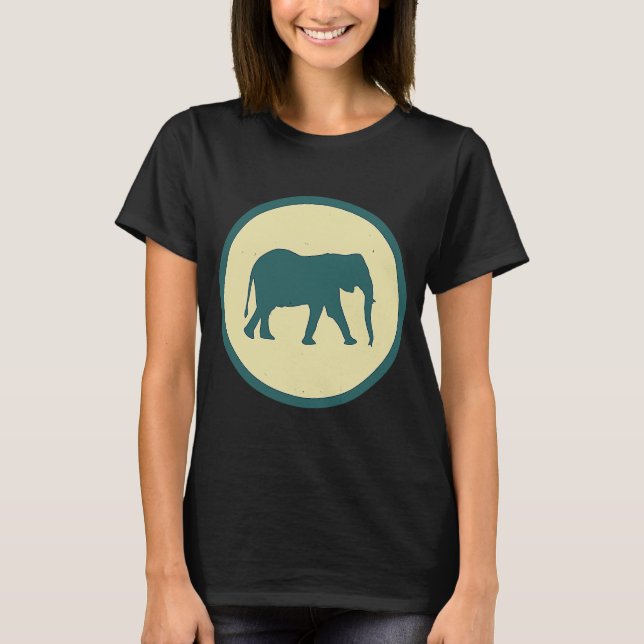 Camiseta Retro Elephant Vintage Wild Animal (Frente)