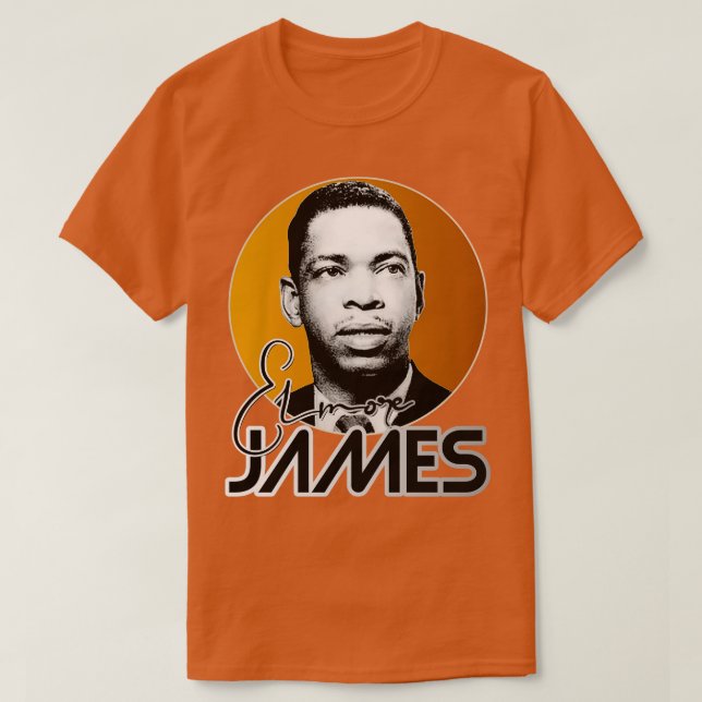 Camiseta Retro Elmore James Dourado Tributo (Frente do Design)