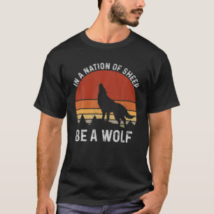 Camiseta Retrô Em Nação De Ovelha Seja Lobo, Anti-Másca