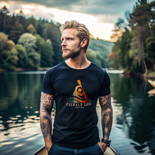 Camiseta Retro Emerald Cove Kayaking (Criador carregado)