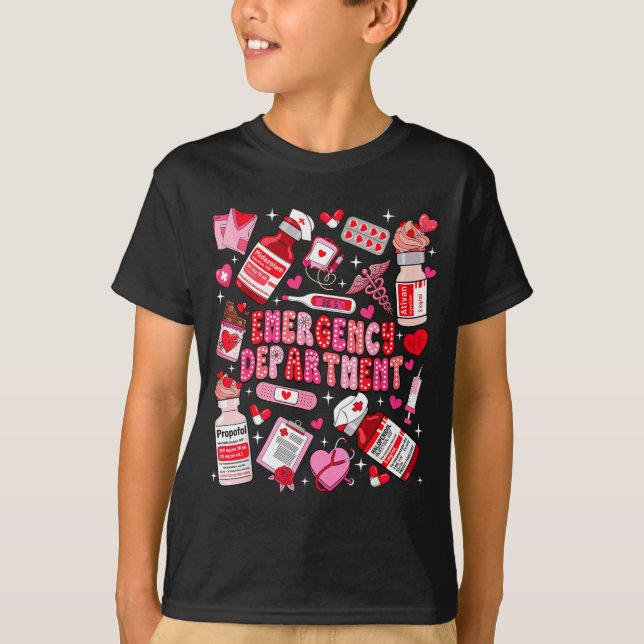 Camiseta Retro Emergency Department Ed Er Nurse Valentines  (Frente)