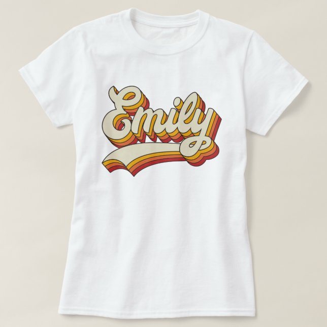 Camiseta Retro Emily Name 70s Vintage Design (Frente do Design)