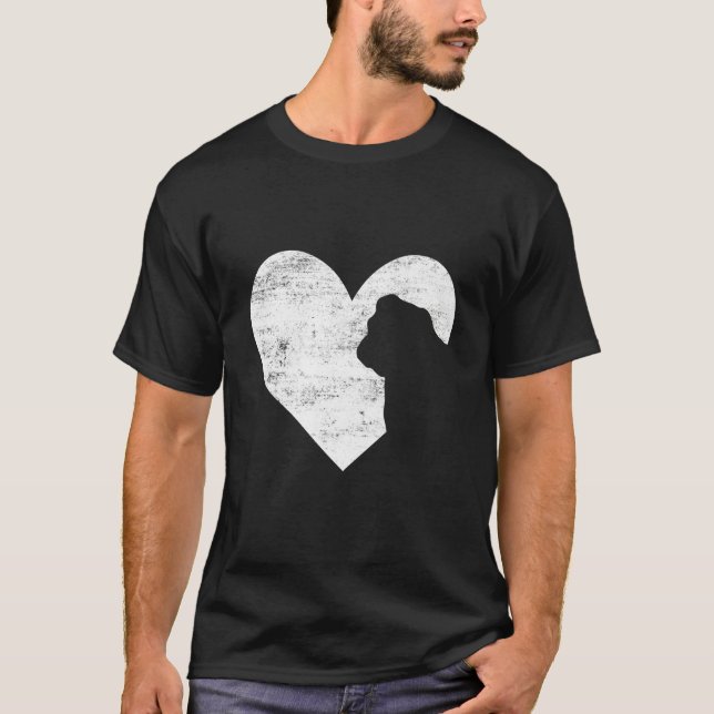 Camiseta Retro English Bulldog Dog Heart Valentine's Day Do (Frente)