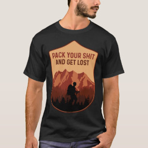 Camiseta Retrô Engraçado Acampamento de Caminhada do Exte