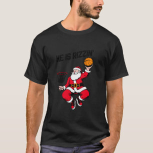 Camiseta Retro Engraçado Ele É Papai noel Rizzy Jogando Bas