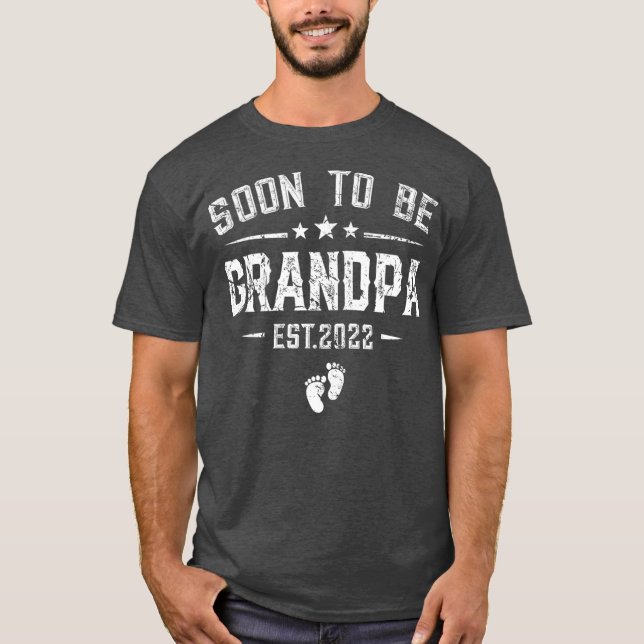 Camiseta Retro Engraçado Em Breve Ser Vovô No Início De 202 (Frente)