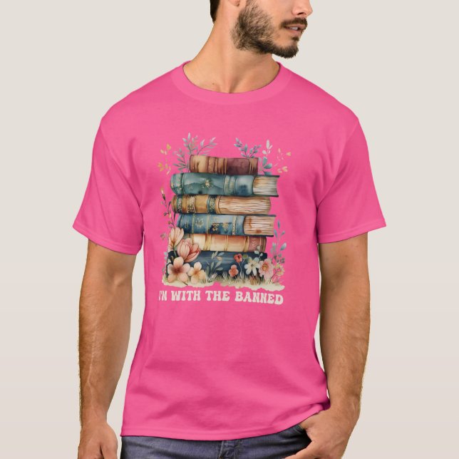 Camiseta Retro Engraçado Estou com os livros proibidos Vint (Frente)