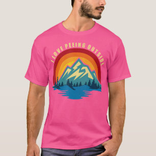 Camiseta Retro Engraçado Eu Adoro Fazer Xixi Lá Fora Engraç