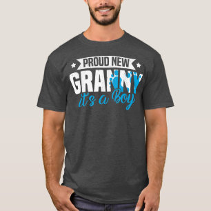 Camiseta Retrô Engraçado Nova Avó Orgulhosa É um Menino Gên