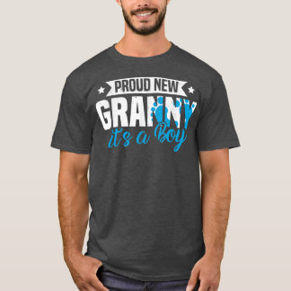 Camiseta Retrô Engraçado Nova Avó Orgulhosa É um Menino Gên