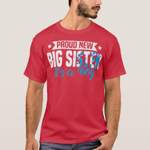 Camiseta Retro Engraçado Nova Irmã Grande É Um Menino Gêner