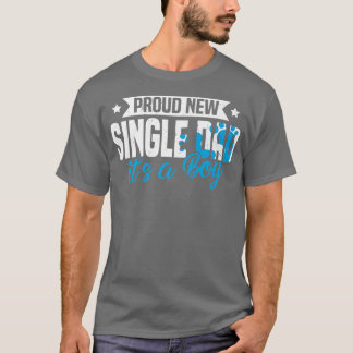 Camiseta Retro Engraçado Novo Pai de Solteiro É Um Menino G