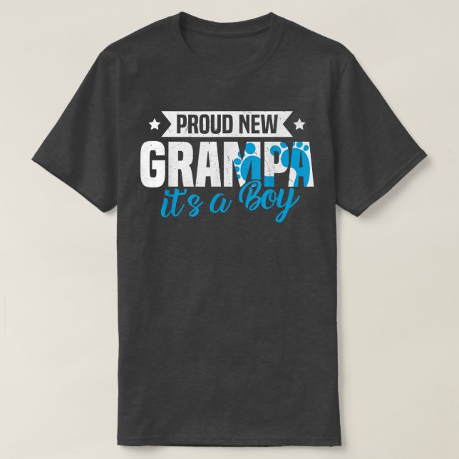 Camiseta Retro Engraçado Novo vovô, é um Menino Gênero Rev (Frente do Design)