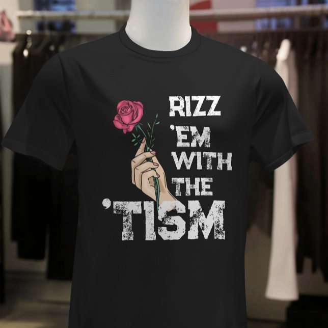 Camiseta Retro engraçado Rizz-me com a flor Grunge (Criador carregado)