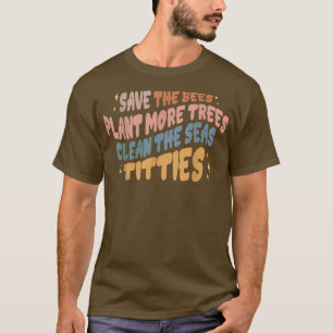 Camiseta Retro Engraçado Salva As Abelhas Salve A Planta Da
