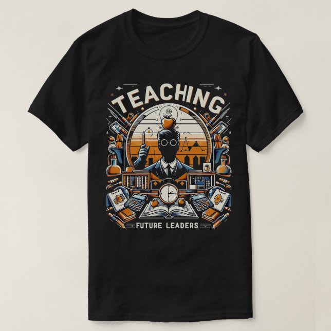 Camiseta Retrô Ensino Futuros Líderes Professora De Volta P (Frente do Design)