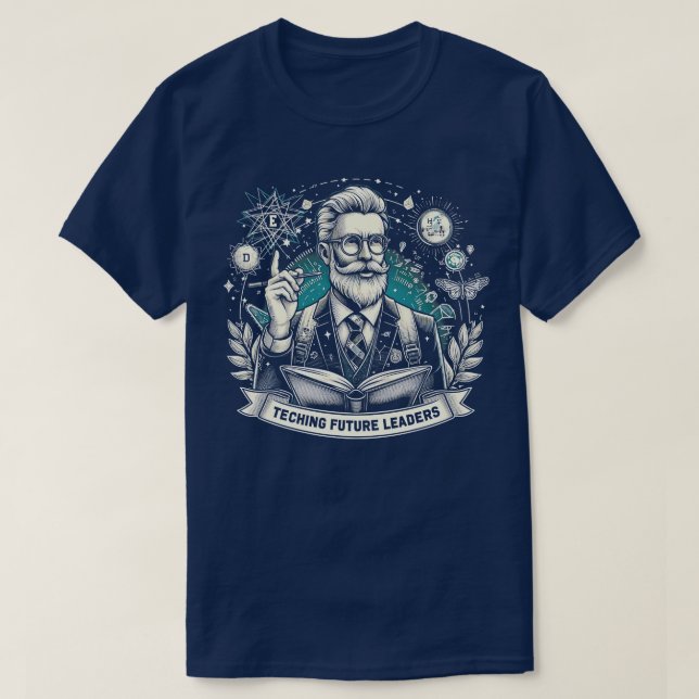 Camiseta Retrô Ensino Futuros Líderes Professora De Volta P (Frente do Design)