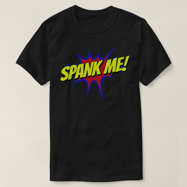 Camiseta Retro Espanque-me Submissivo Espancando Kinky Sub (Frente do Design)