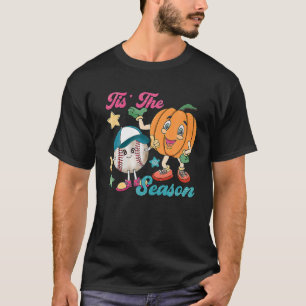 Camiseta Retro Esta É A Época Pumpkin Baseball Call Thankg