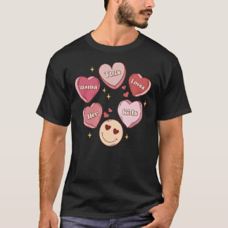 Camiseta Retrô Esta Mamãe Ama Os Filhos Cardíacos Doce Vale