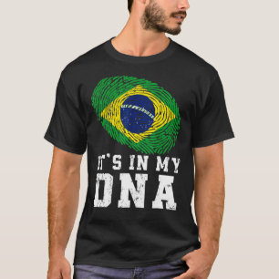 Camiseta Retro Está no Meu Dna Brasil Bandeira Patriótica