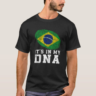 Camiseta Retro Está no Meu DNA Brasil Bandeira Patriótica