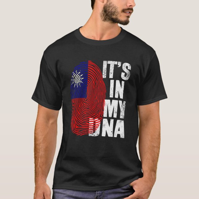 Camiseta Retro Está no meu DNA Taiwan Impressão Digital em  (Frente)