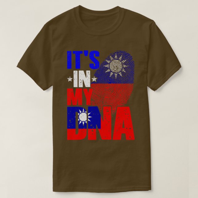 Camiseta Retro Está no meu DNA Taiwan Roota Bandeira de Tai (Frente do Design)