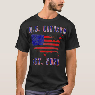 Camiseta Retro Estados Unidos Cidadão Est 2021 US Citizensh