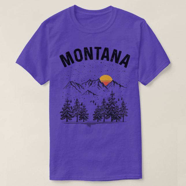 Camiseta Retro Estadual de Montana Vintage (Frente do Design)