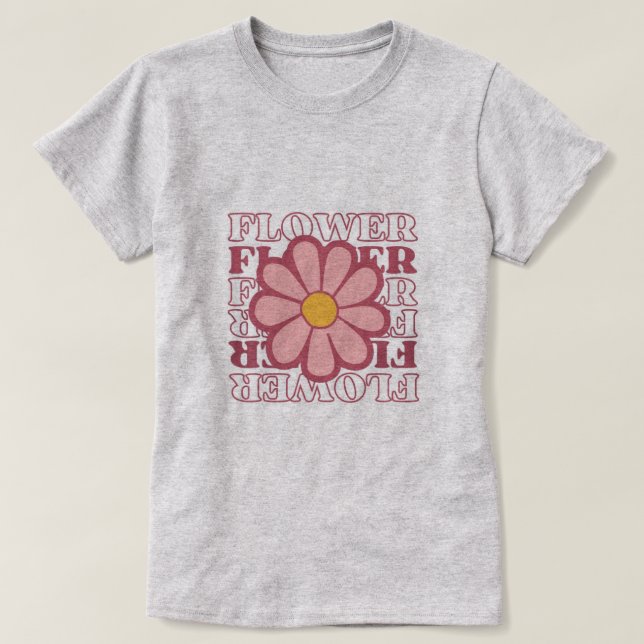 Camiseta Retro Estética Flor. (Frente do Design)