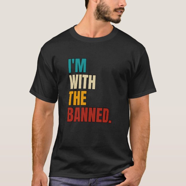 Camiseta Retro, estou com os amantes de livros proibidos (Frente)