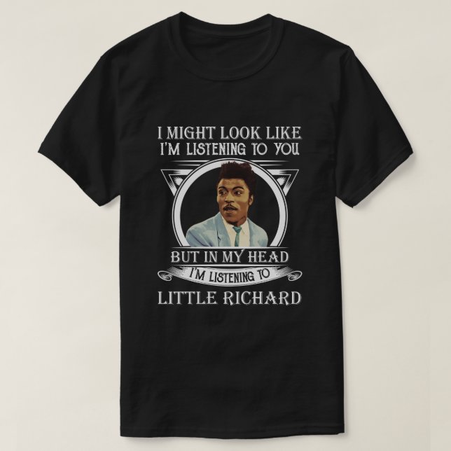 Camiseta Retro, estou ouvindo o pequeno Richard Funny Gift (Frente do Design)