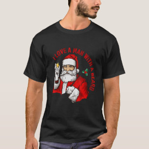 Camiseta Retro Eu Amo Um Homem Com Um Cristo De Papais noei