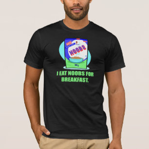 Camiseta Retro eu como Noobs para t-shirt do pequeno almoç